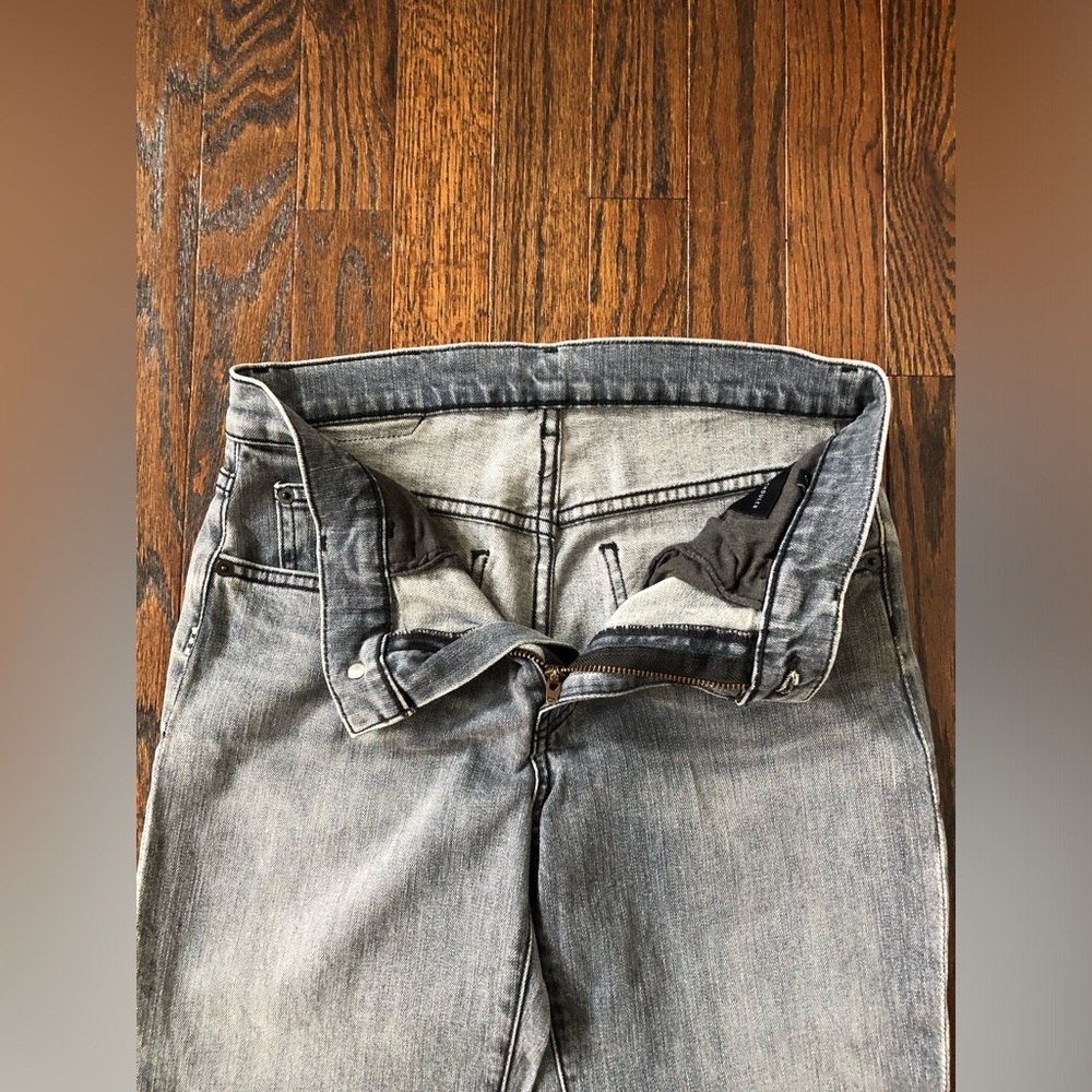 Proenza Schouler Womens 27 Blue/Gray Acid Wash PS-J2 5-Pocket Cropped Fray Jeans - Picture 5 of 16